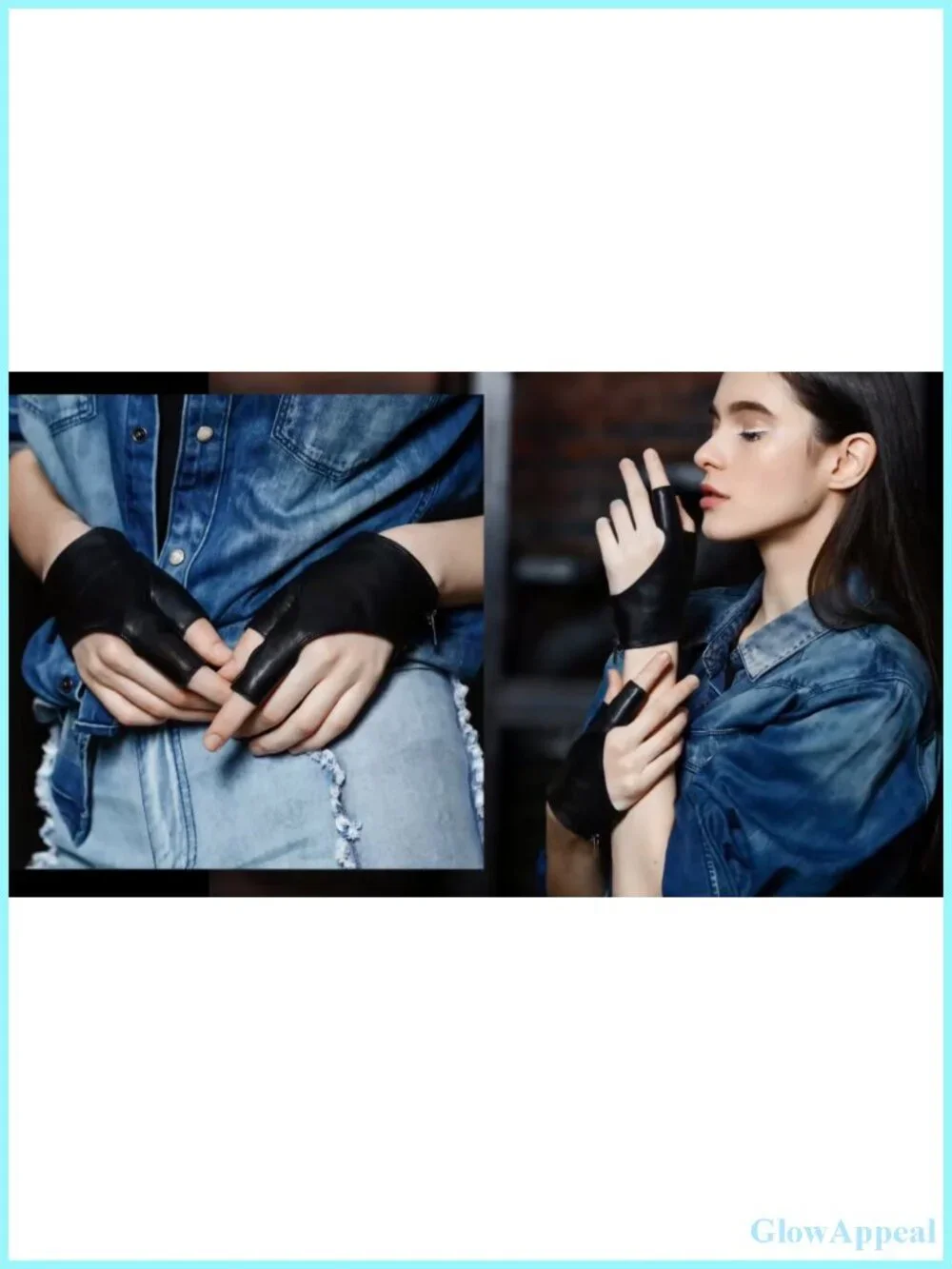 Women's Fingerless Leather Gloves Unlined Driving Dance Performance Half Finger